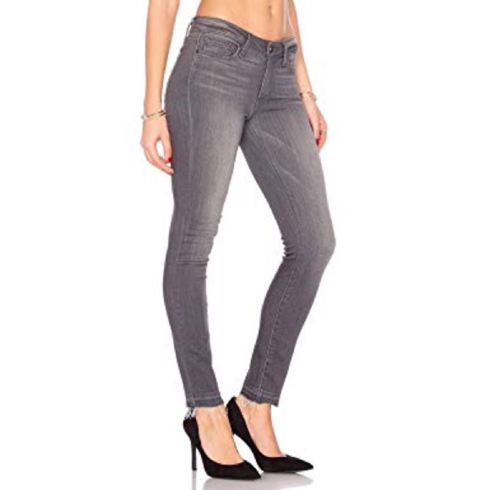 Paige Verdugo Ankle Skinny Gray Jeans Raw Hem